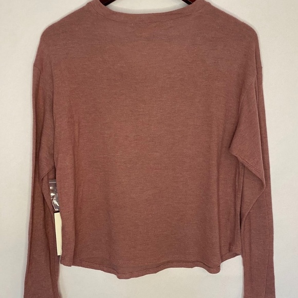 NWT Nine Britton Pink Henley Comfy Cozy Knit Long Sleeve Top, Petite Medium NEW - Picture 3 of 5